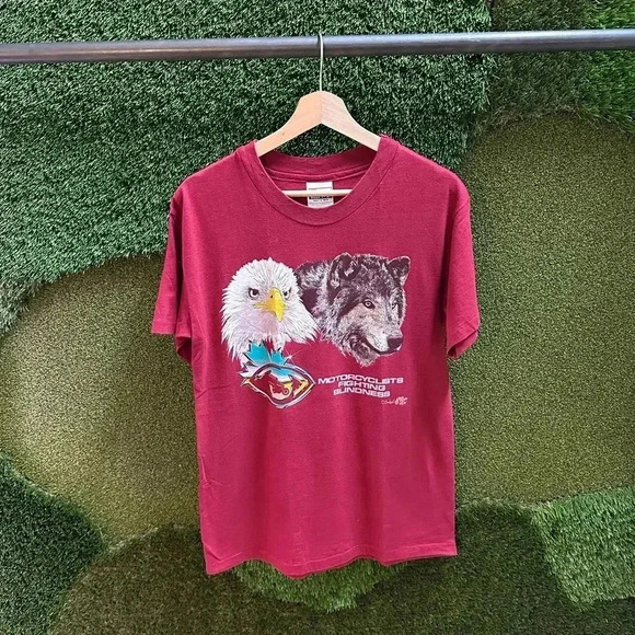 Vintage Bikers Fighting Blindness Animals T-shirt - Picture 1 of 4